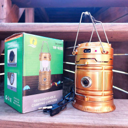 Универсальный складной кемпинговый фонарь-лампа 6 LED Solar Camping Lamp SH – 5800T 3W с солнечной панелью (зарядка и солнечные батареи, 2 режима работы, функция PowerBank)